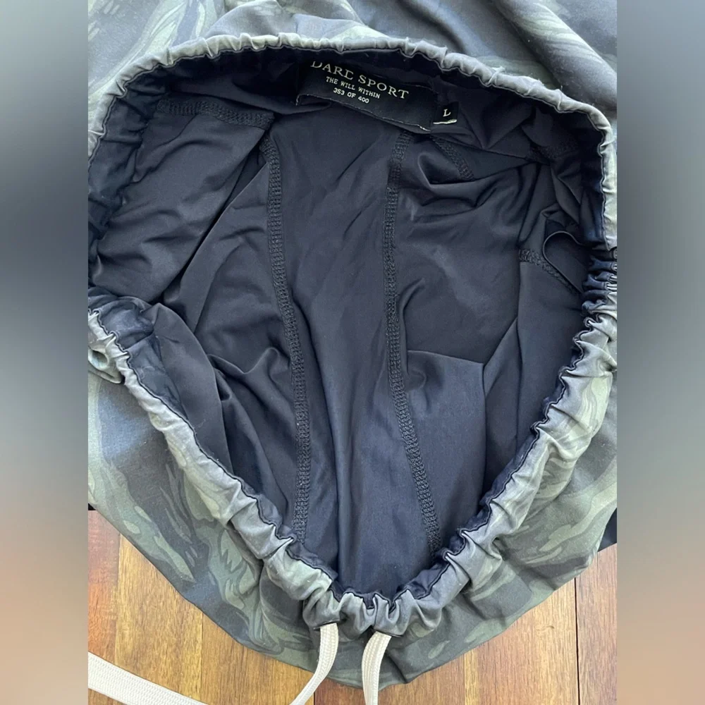 Darc Sport Wolves Camo Layered Athletic Shorts with Black compression Leggings